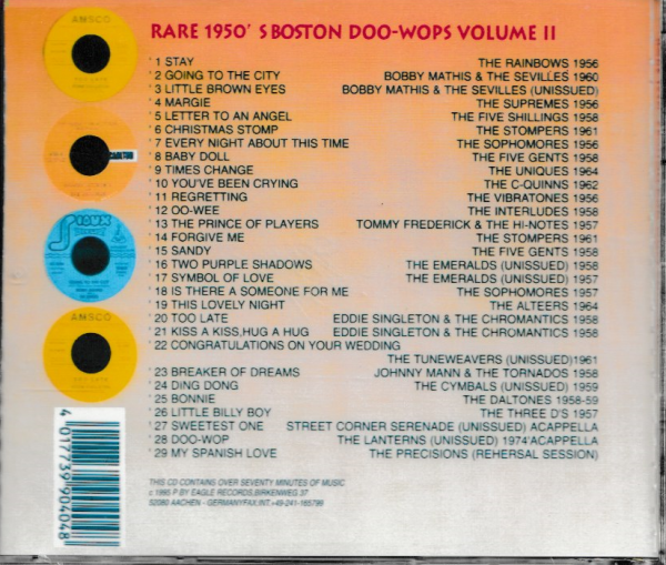 RARE 1950'S BOSTON DOO WOPS - VOL 2 CD - BRAND NEW - Image 3