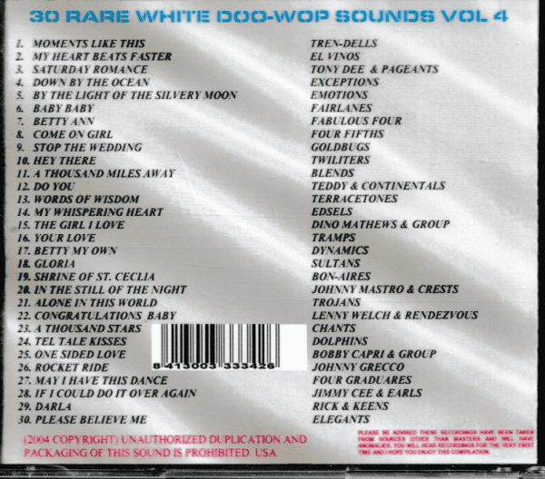 RARE WHITE SOUNDS - VOL 4 CD BRAND NEW - Image 3
