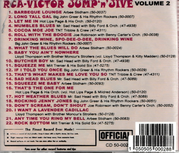 RCA VICTOR JUMP AND JIVE - VOL 2 CD BRAND NEW - Image 3