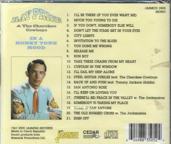 Ray Price & The Cherokee Cowboys - In a Honky Tonk Mood - CD - Image 3