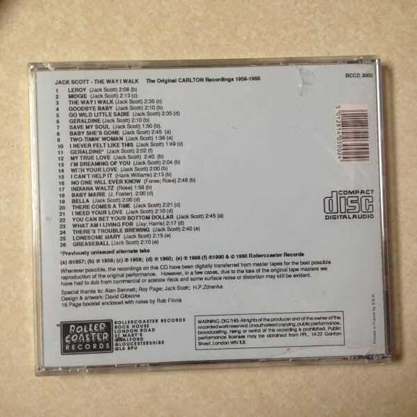 SCOTT, JACK - THE WAY I WALK BRAND NEW CD - Image 3
