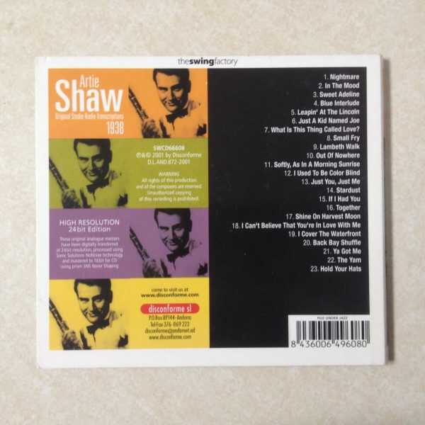 SHAW, ARTIE - ORIGINAL STUDIO RADIO 1938 AUDIO CD - Image 3
