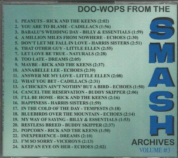 Smash Archives - Doo Wops From Volume 3 - CD - Brand New! - Image 3