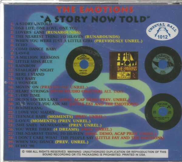 THE EMOTIONS  - CD - Story Now Told -  BRAND NEW - Image 3
