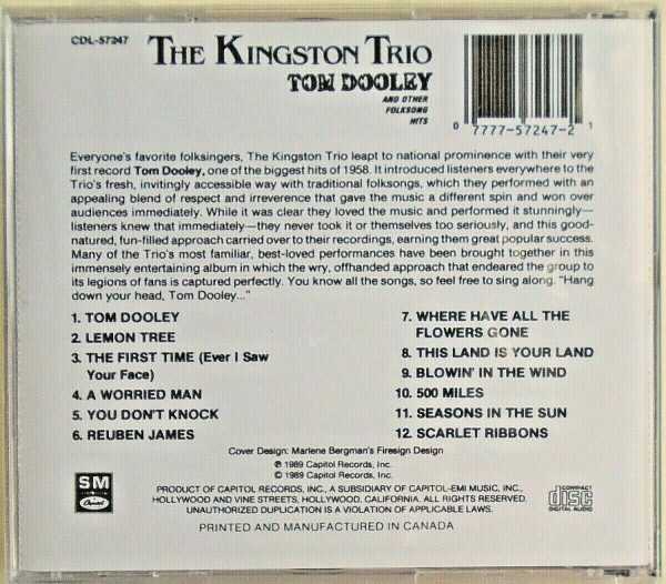 THE KINGSTON TRIO - CD - Tom Dooley - BRAND NEW - Image 3