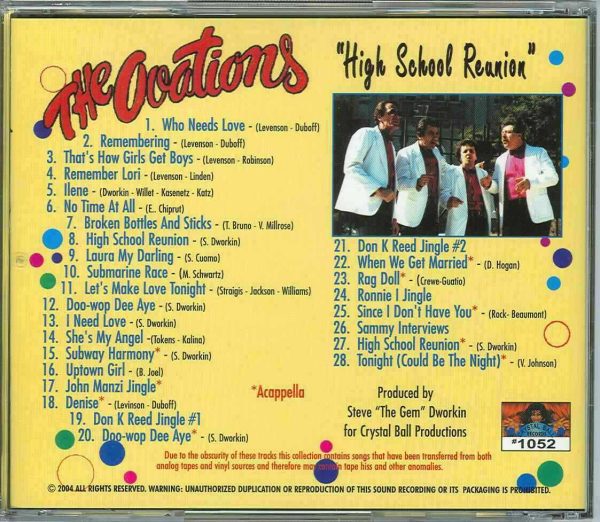 THE OVATIONS - CD - High School Reunion - BRAND NEW - Image 3