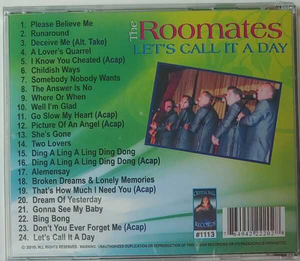 THE ROOMATES - LET'S CALL IT A DAY   CD     BRAND NEW - Image 3