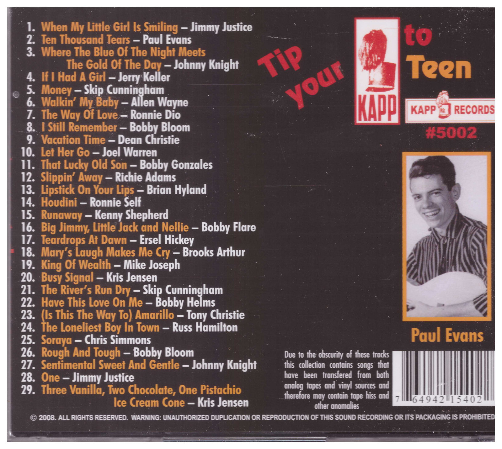 Tip Your Kapp to Teen CD Brand New 29 Tracks on Kapp - Image 3