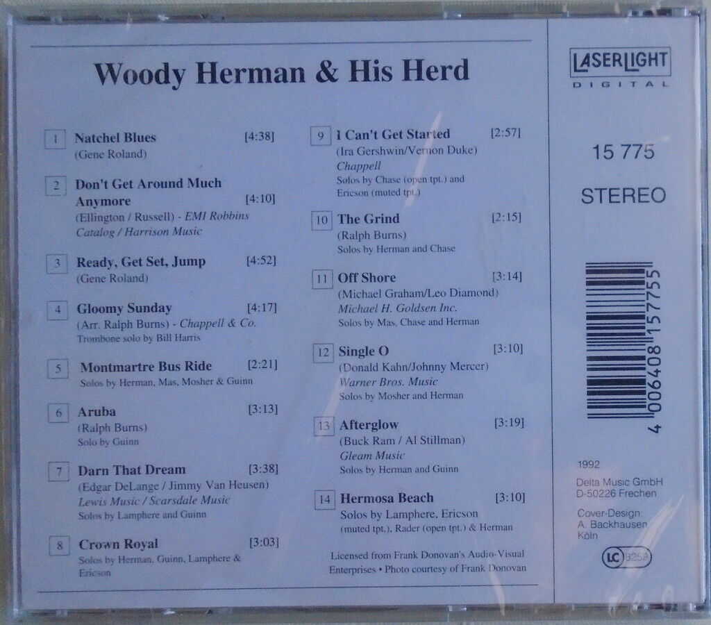 WOODY HERMAN AND HIS THUNDERING HERD - CD - Crown Royal- BRAND NEW - Image 3