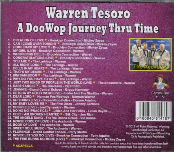 Warren Tesoro - A Doo Wop Journey Thru Time - CD - Brand New - Image 3