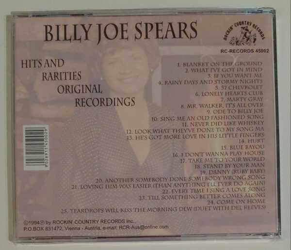 BILLY JOE SPEARS - HITS AND RARITIES   CD     BRAND NEW - Image 3