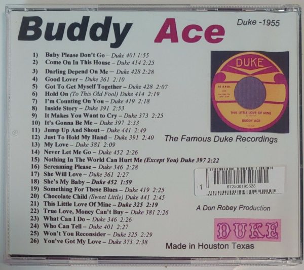 BUDDY ACE - THE DUKE RECORDINGS   CD     BRAND NEW - Image 3