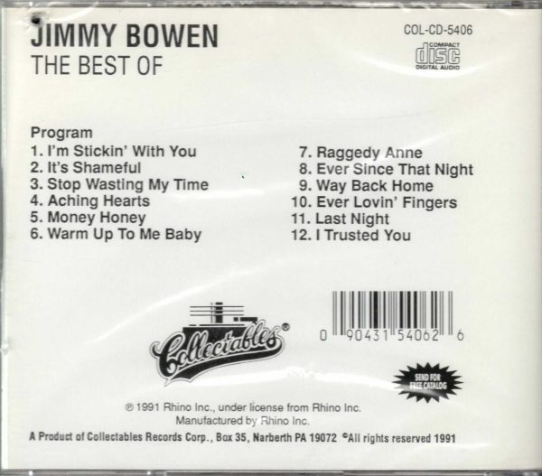 Best of Jimmy Bowen - CD - Brand New - Image 3