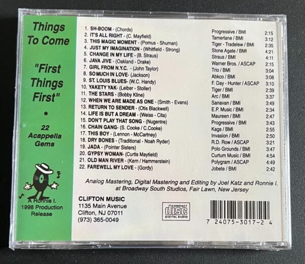 CLIFTON RECORDS PRESENTS - THINGS TO COME - FIRST THINGS FIRST  - CD BRAND NEW - Image 3