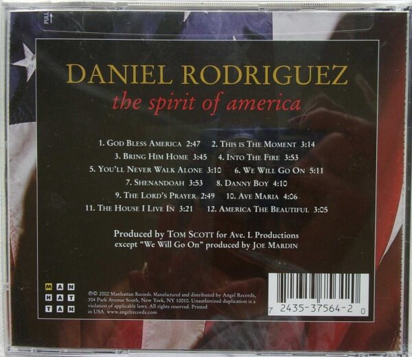 DANIEL RODRIGUEZ - CD - Spirit Of America - BRAND NEW - Image 3