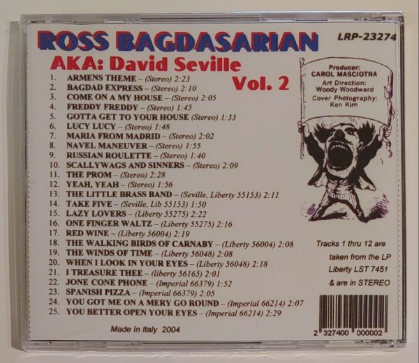 DAVID SEVILLE AKA ROSS BAGDASARIAN -  VOL 2  MIXED UP WORLD  CD     BRAND NEW - Image 3