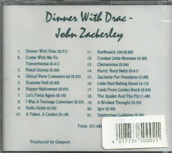 DINNER WITH DRAC CD  JOHN ZACHERLEY   HALLOWEEN CD  BRAND NEW - Image 3