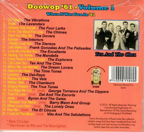 Doo Wop 61' - Vol 1 - CD - Brand New - Image 3