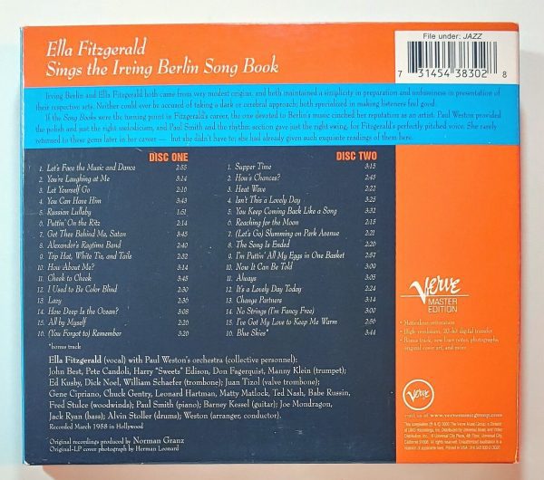ELLA FITZGERALD - SINGS THE IRVING BERLIN SONG BOOK  CD BRAND NEW - Image 3