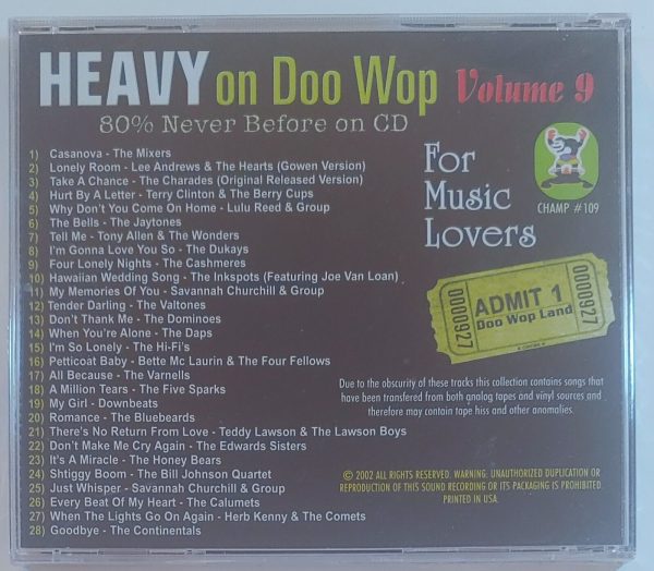 HEAVY ON DOO WOP - VOL 9   CD BRAND NEW - Image 3