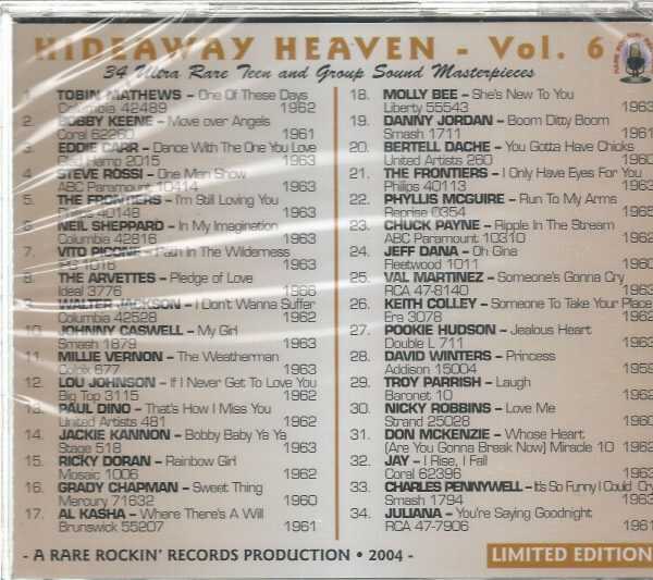 HIDEAWAY HEAVEN CD - VOLUME 6   34 TRACKS   BRAND NEW - Image 3