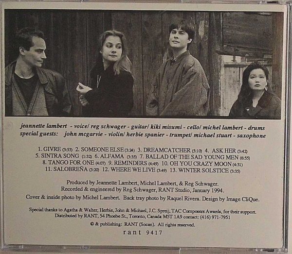 JEANNETTE LAMBERT QUARTET - CD - Ask Her - LIKE  NEW - Image 3
