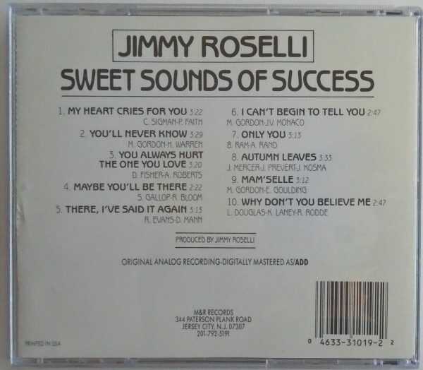 JIMMY ROSELLI - CD - Sweet Sounds of Success - BRAND NEW - Image 3
