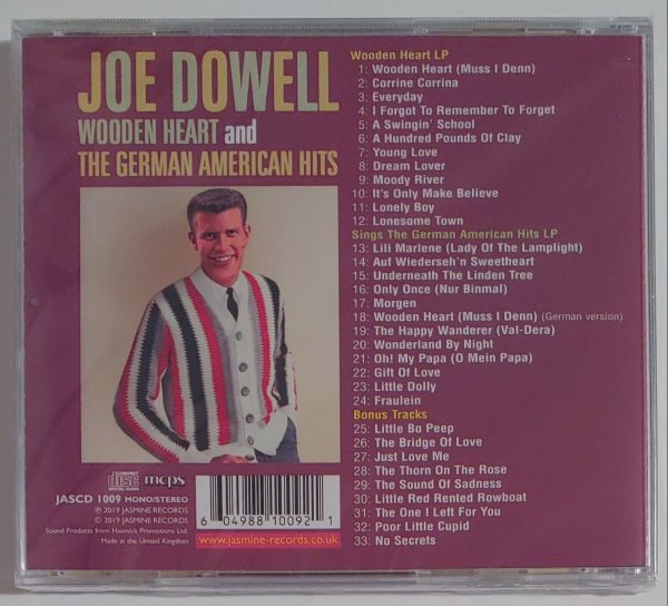 JOE DOWELL - WOODEN HEART/THE GERMAN AMERICAN HITS   CD BRAND NEW - Image 3