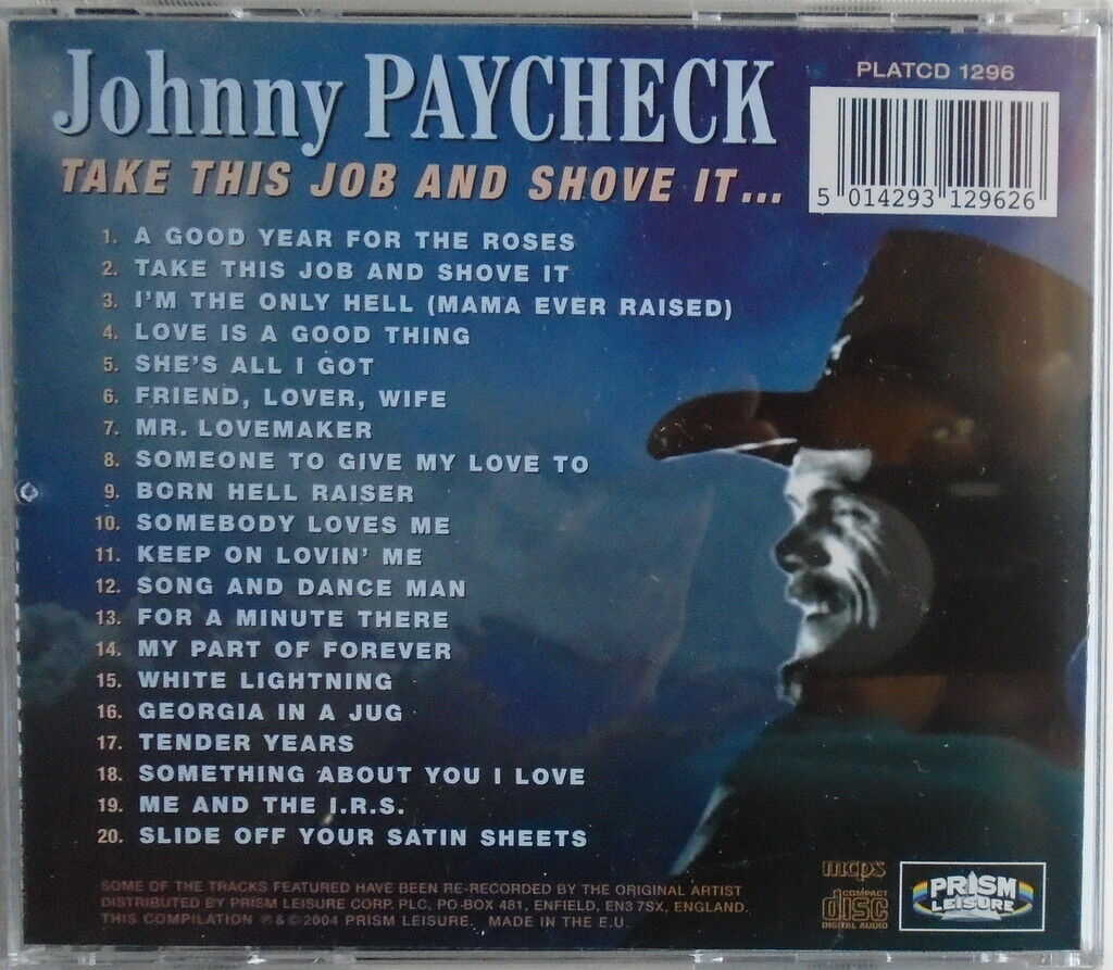 JOHNNY PAYCHECK - CD - Take This Job And Shove It - LIKE NEW - Image 3