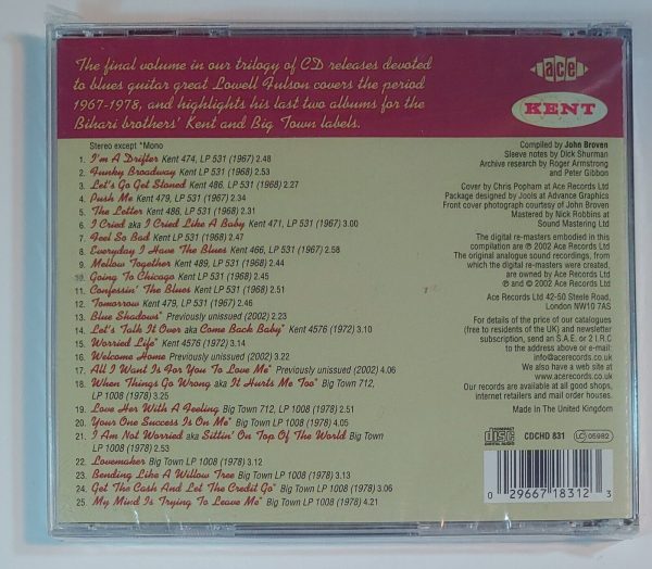LOWELL FULSON - FINAL KENT YEARS  CD BRAND NEW - Image 3