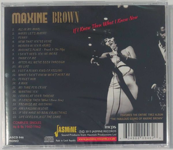 MAXINE BROWN - IF I KNEW THEN WHAT I KNOW NOW   CD  BRAND NEW - Image 3