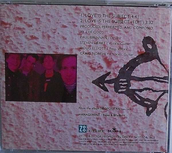 ODDS - CD - Love Is The Subject - LIKE NEW - Image 3