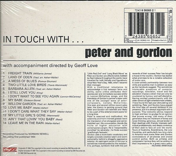 PETER AND GORDON - CD - In Touch - BRAND NEW - Image 3