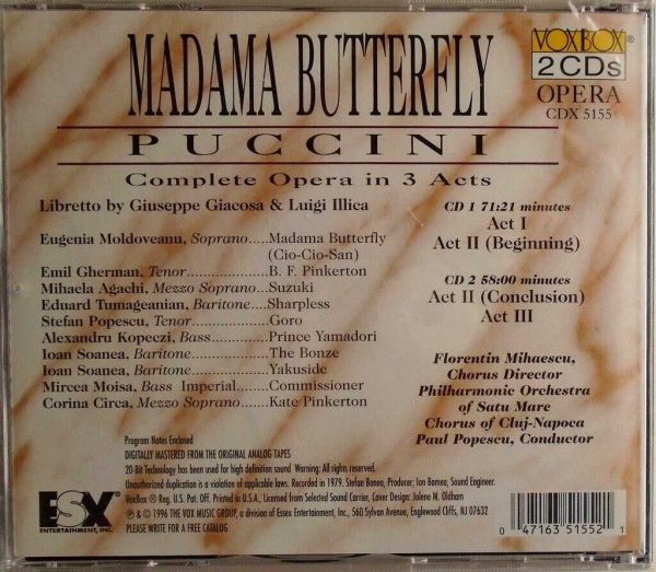 PUCCINI - 2 CDs - Madama Butterfly - Complete Opera In 3 Acts - BRAND NEW - Image 3