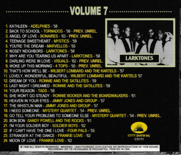 RARE AND UNRELEASED GROUP HARMONY GEMS - VOL 7 CD - BRAND NEW - Image 3