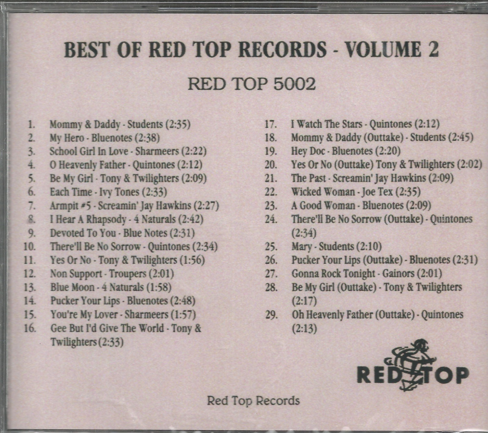 RED TOP RECORDS - CD - The Best Of - Volume 2 - BRAND NEW - Image 3