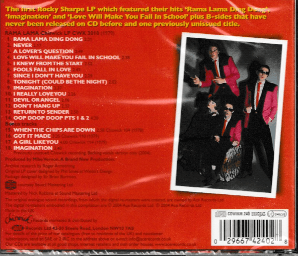ROCKY SHARPE AND THE REPLAYS - RAMA LAMA DING DONG CD - BRAND NEW - Image 3