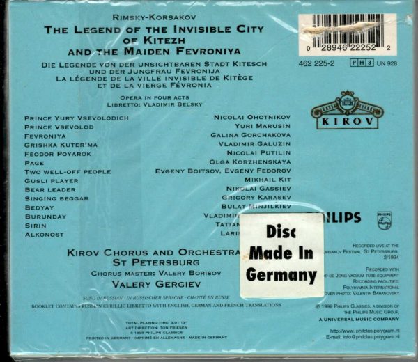 Rimsky-Korsakov: The Legend of the Invisible City of Kitezh - 3 CD - Brand New - Image 3