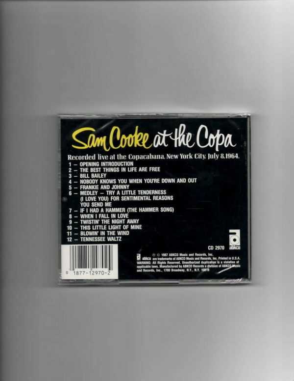 SAM COOKE- RECORDED LIVE AT THE COPACABANA, NYC-CD - Image 3