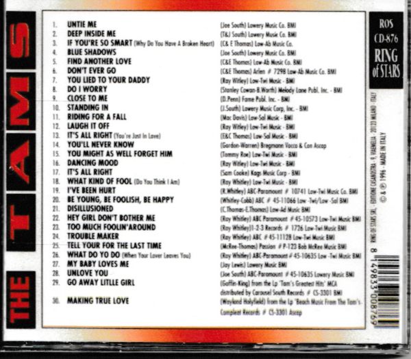 THE TAMS CD DANCING MOOD - BRAND NEW - Image 3
