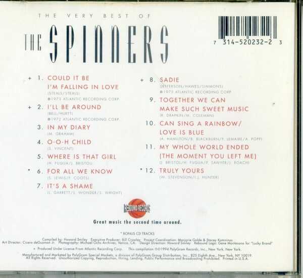 THE VERY BEST OF THE SPINNERS - CD  - LIKE NEW - Image 3