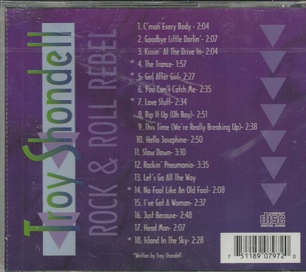 TROY SHONDELL - CD - Rock & Roll Rebel - BRAND NEW - Image 3