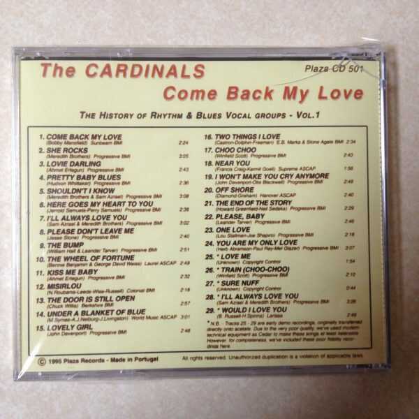 The Cardinals CD - Come Back My Love - The History of Rhythm & Blues - Image 3