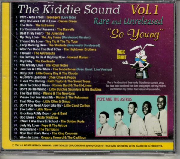 The Kiddie Sound - "So Young" - Vol 1 - CD - Brand New - Image 3