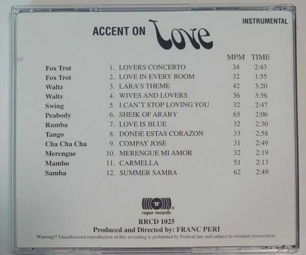 ACCENT ON LOVE - BALLROOM DANCE MUSIC   CD     VERY GOOD - Image 3