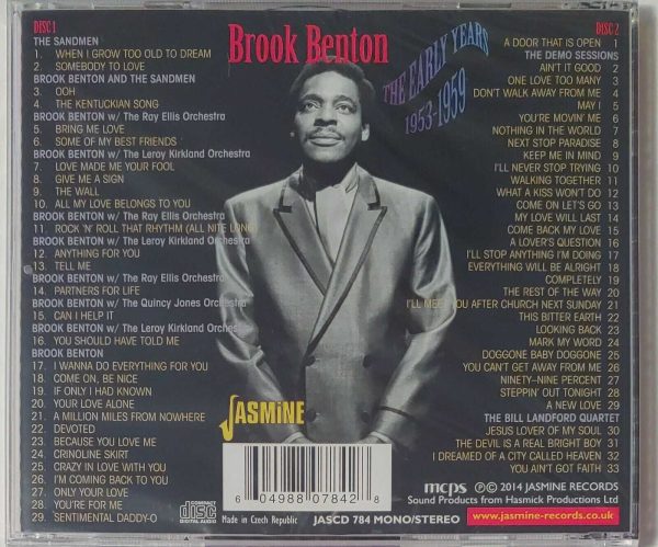 BROOK BENTON - THE EARLY YEARS 1953-59   CD     BRAND NEW - Image 3