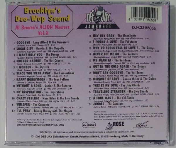 BROOKLYN'S DOO WOP SOUND - AL BROWN (ALJON) VOL 3   CD  BRAND NEW - Image 3