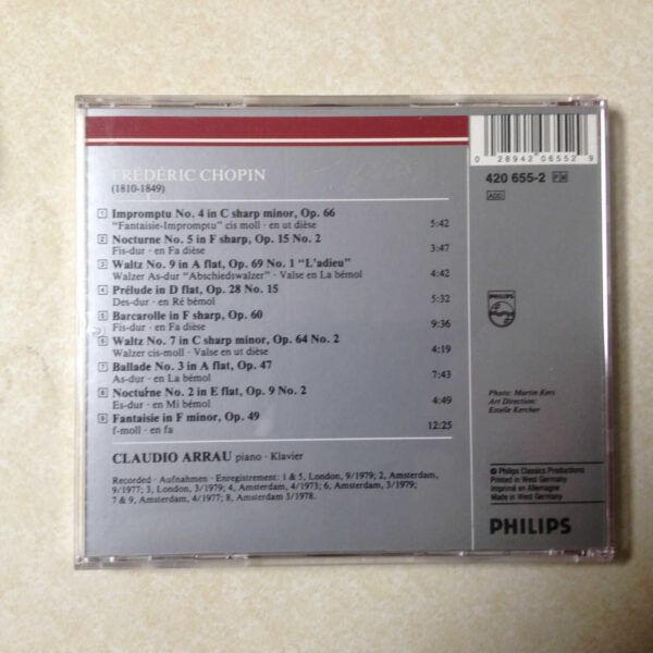 CHOPIN - FANTASIE IMPROMP BALLADE NO.3 W/ CLAUDIO ARRAU CD - Image 3