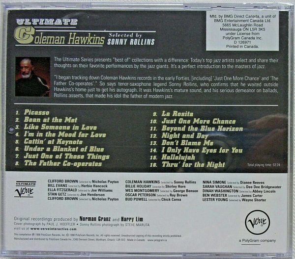 COLEMAN HAWKINS - CD - Ultimate - BRAND NEW - Image 3