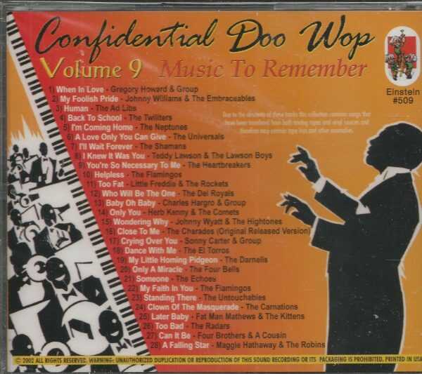 CONFIDENTIAL DOO WOP - CD - Vol. 9 - Music To Remember - BRAND NEW - Image 3